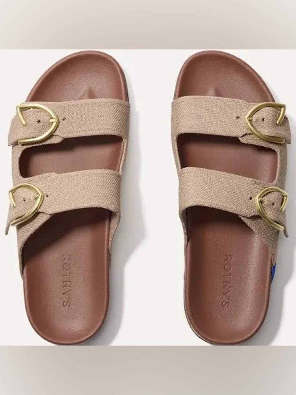 Rothy's The Buckle Slide Sandals Dune NEW size 7.5